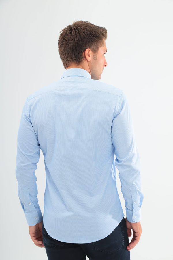 Lycra Slimfit Mavi Çizgili